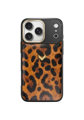 VELANTE leopard-print leather iphone Pro Max case - Black