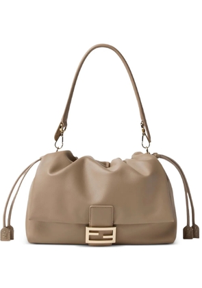 FENDI large Baguette Soft logo-plaque tote bag - Neutrals