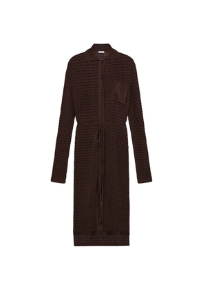 Ferragamo knitted shirt dress - Brown
