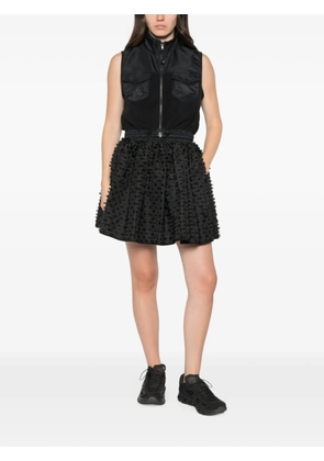 Cecilie Bahnsen Windflower-embroidered fleece vest - Black