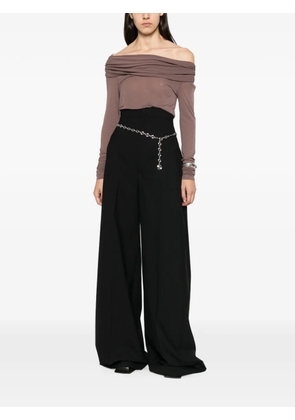 Rick Owens off-shoulder long-sleeve T-shirt - Brown