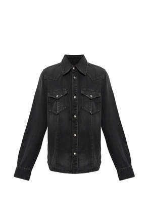 Diesel Western shirt in treated denim - Black