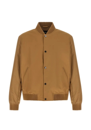 BOSS water-repellent jacket with monogram-pattern sleeves - Neutrals