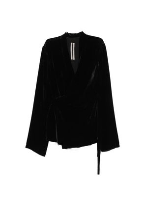 Rick Owens velvet wraparound blouse - Black