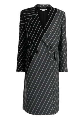 Stella McCartney multi-way stripe double-breasted coat - Black