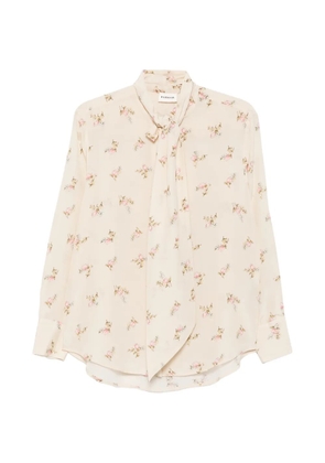 P.A.R.O.S.H. floral-print pussy-bow shirt - Neutrals
