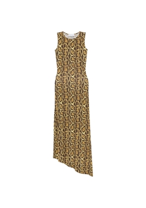 Marine Serre snake-print asymmetric dress - Brown