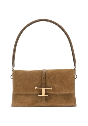 Tod's T Timeless suede shoulder bag - Brown