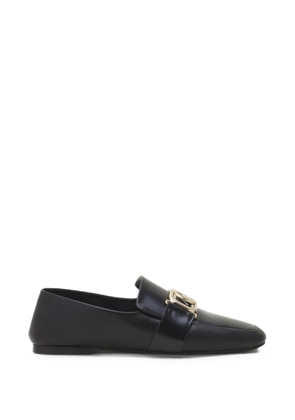Lanvin logo-plaque leather loafers - Black
