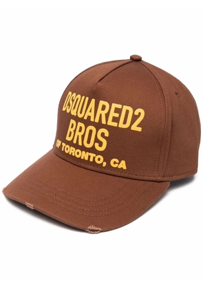 DSQUARED2 logo-print baseball cap - Brown