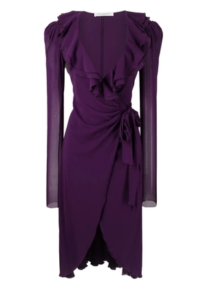 Philosophy Di Lorenzo Serafini ruffle-detailing long-sleeve dress - Purple