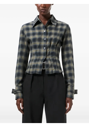 OUR LEGACY Envelop check-pattern pleated shirt - Grey