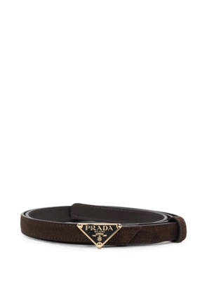 Prada logo-plaque belt - Brown