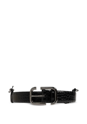 The Attico crocodile-effect chain-detail belt - Black