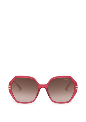Chopard geometric-frame sunglasses - Red