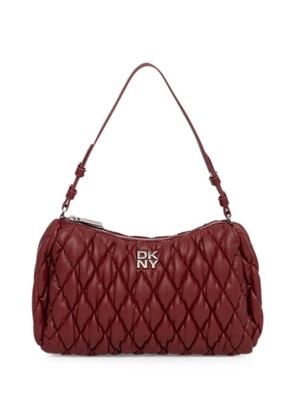 DKNY quilted logo-plaque shoulder bag - Red