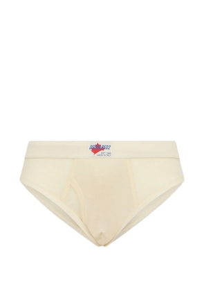 DSQUARED2 Ski Pass logo-patch wool briefs - Neutrals