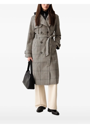 DKNY gingham-pattern hooded trench coat - Neutrals