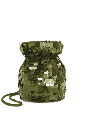 P.A.R.O.S.H. sequin-embellished bucket bag - Green