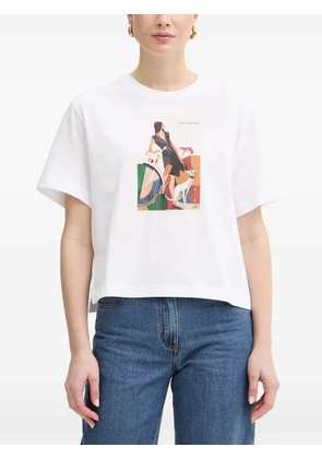 Trussardi graphic-print side-slit T-shirt - White