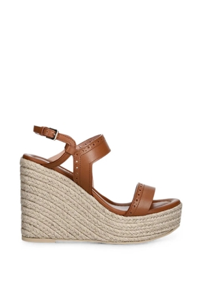 Pollini brogue-detail wedge sandals - Brown