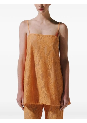 Baobab Porto resin-embellished lace top - Orange
