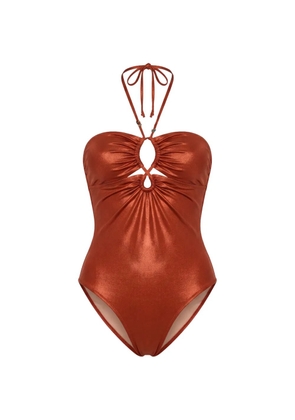 Anjuna cut-out ruched swimsuit - Orange
