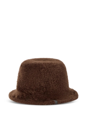 Brunello Cucinelli soft fuzzy-shearling bucket hat with shiny-band - Brown