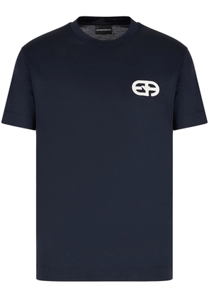 Emporio Armani logo-patch jersey T-shirt - Blue