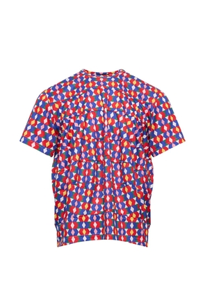 Comme des Garçons Homme Plus geometric-print mesh T-shirt - Red