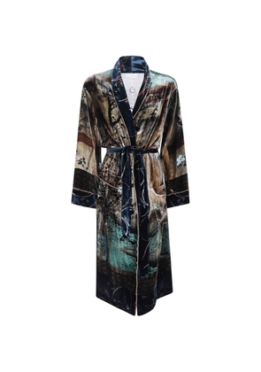Pierre-Louis Mascia landscape-print belted coat - Brown