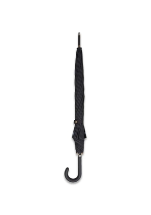 Moschino pinstripe-print curved-handle umbrella - Black