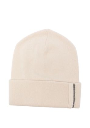 Brunello Cucinelli Monili-embellished beanie hat - Neutrals