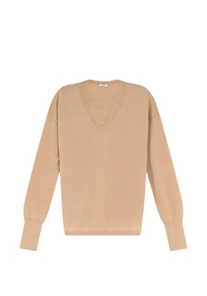 ASPESI V-neck dropped-shoulder fine-knit top - Neutrals