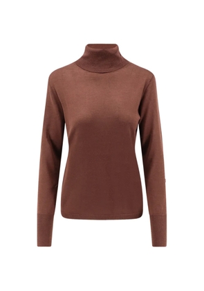ASPESI roll-neck long-sleeve fine-knit top - Brown