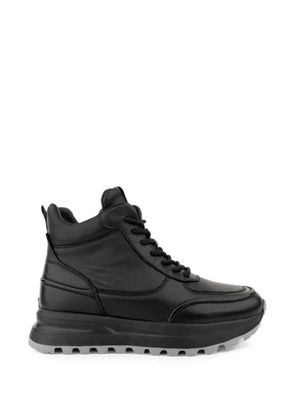 LINDA BAUMANN lace-up side-zip sneakers - Black