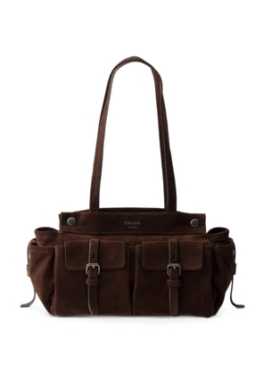 Prada medium suede tote bag - Brown