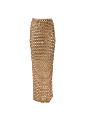Carolina Herrera embellished column long skirt - Gold