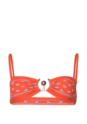 Christopher Esber Ruched Orbit Bandeau bikini top - Orange