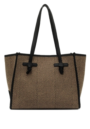 GIANNI CHIARINI Marcella herringbone knot tote bag - Brown