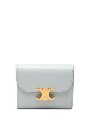 Celine Pre-Owned 2023 Shiny Calfskin Triomphe Flap Wallet small wallets - Grey