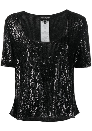 TOM FORD sequin short-sleeve top - Black