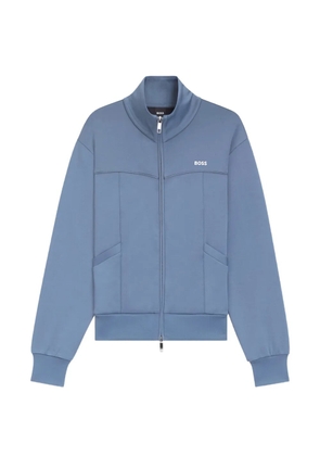 BOSS logo-print zip-up sweatshirt - Blue