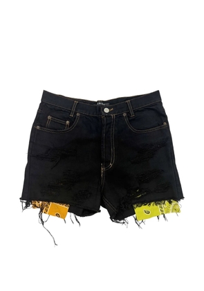 Htc Los Angeles distressed bandana-insert shorts - Black