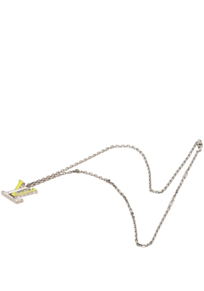 Louis Vuitton Pre-Owned 2021 Brass Enamel Resin LV Colors Pendant Necklace costume necklace - Silver