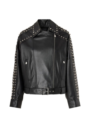 PINKO stud-embellished belted jacket - Black