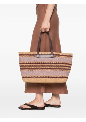 Anya Hindmarch logo-detail striped shoulder bag - Neutrals