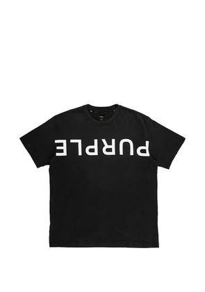 Purple Brand logo-print distressed T-shirt - Black