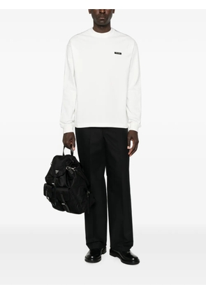 Prada logo-patch long-sleeve T-shirt - White