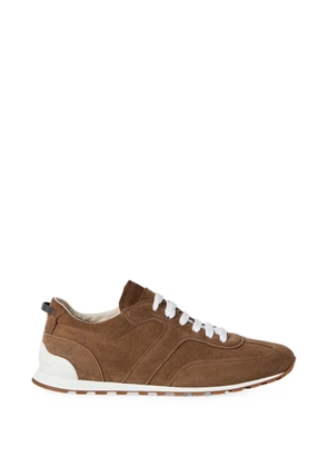 Brunello Cucinelli suede runners with shiny loops - Brown